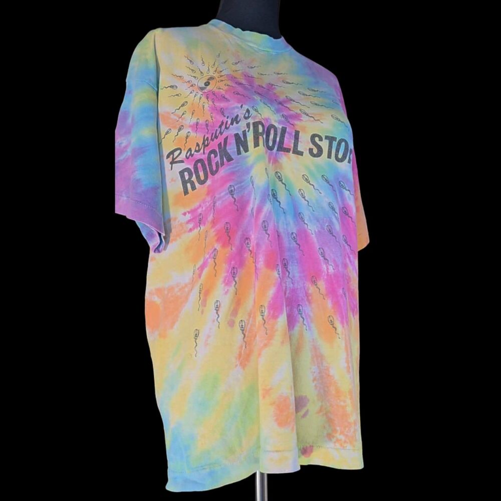 Vintage 90s Rasputin’s Record Store Tie-Dye T-Shirt – Size L